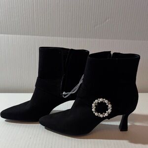 Alex Marie Black Pearl-Circle Ankle Booties